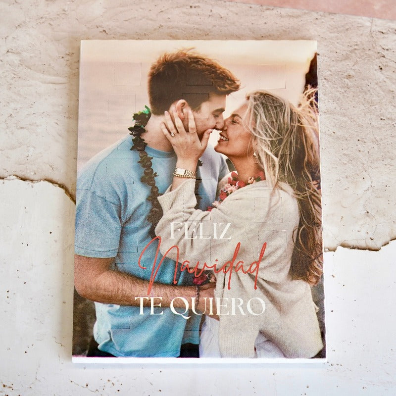 Calendario de adviento personalizado con foto perfecto como regalo de navidad a tu novia o novio