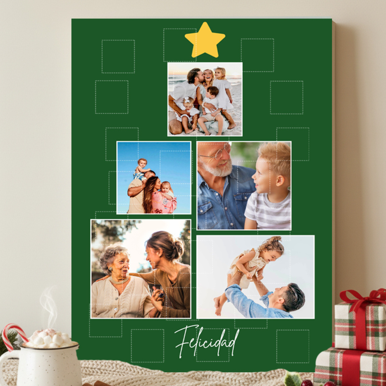 Calendario de adviento árbol con fotos personalizado