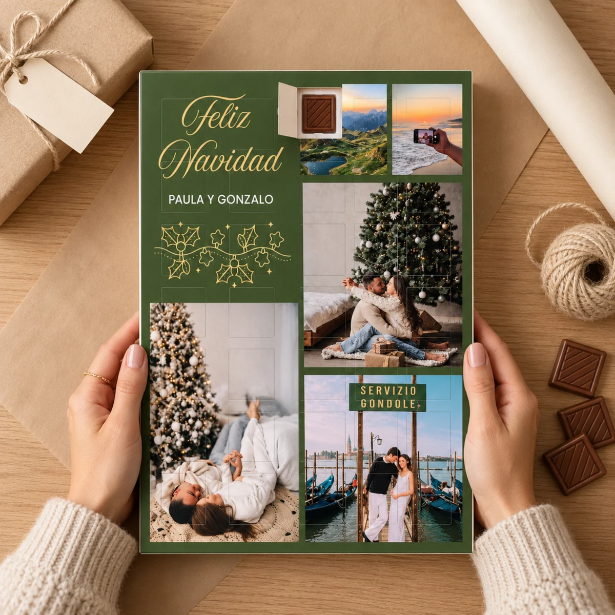 Calendario de Adviento Personalizado con 5 Fotos