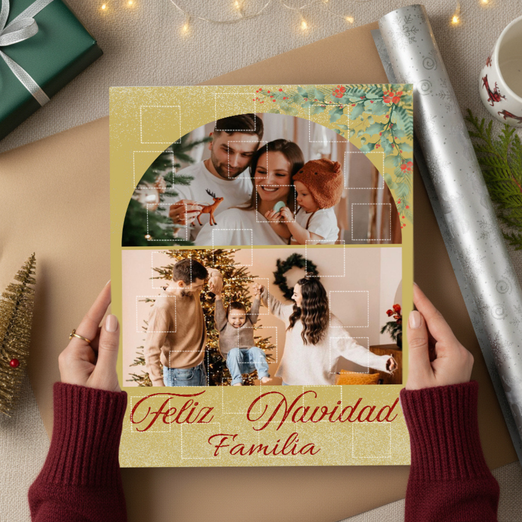 Calendario de adviento con dos fotos personalizado