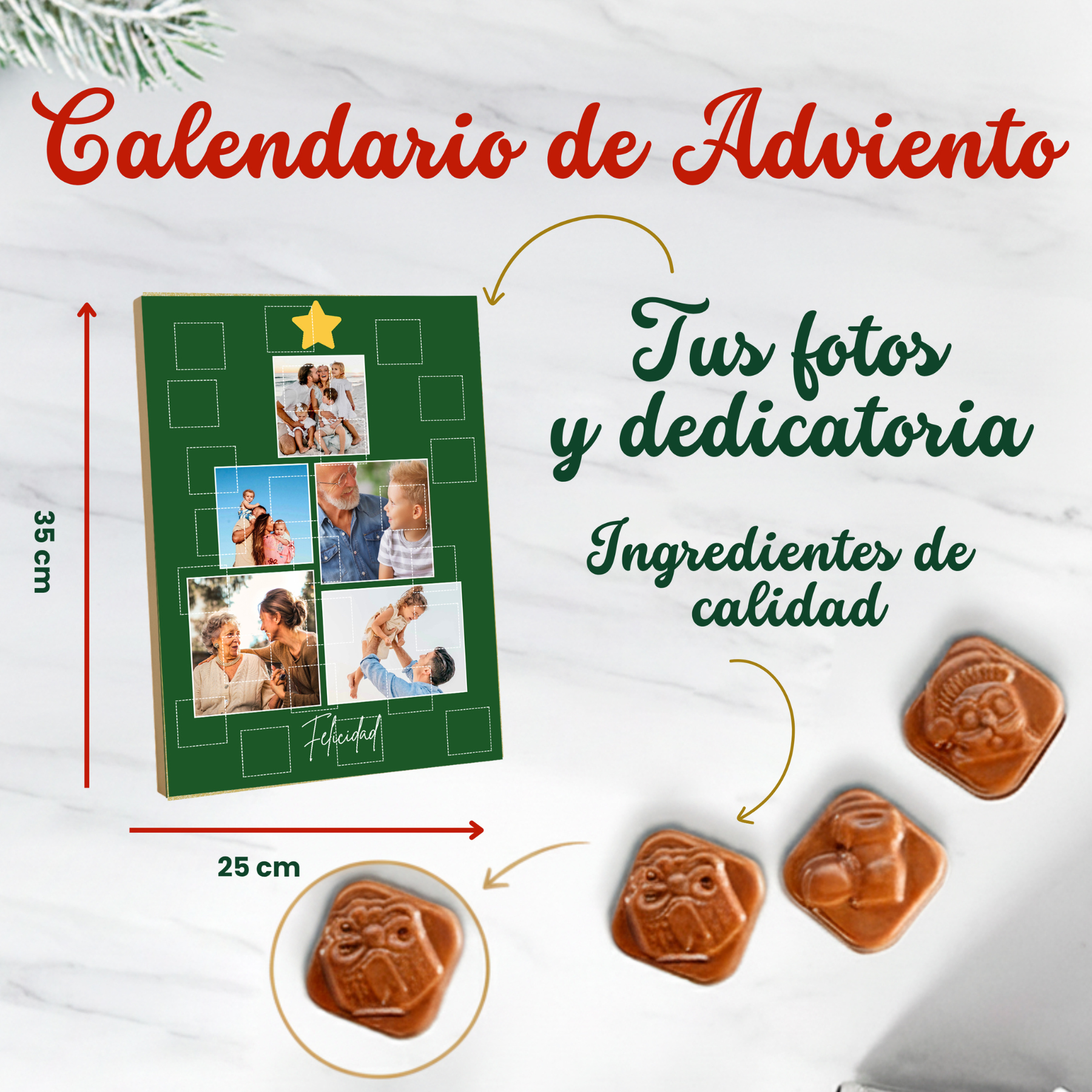 Calendario de adviento árbol con fotos personalizado