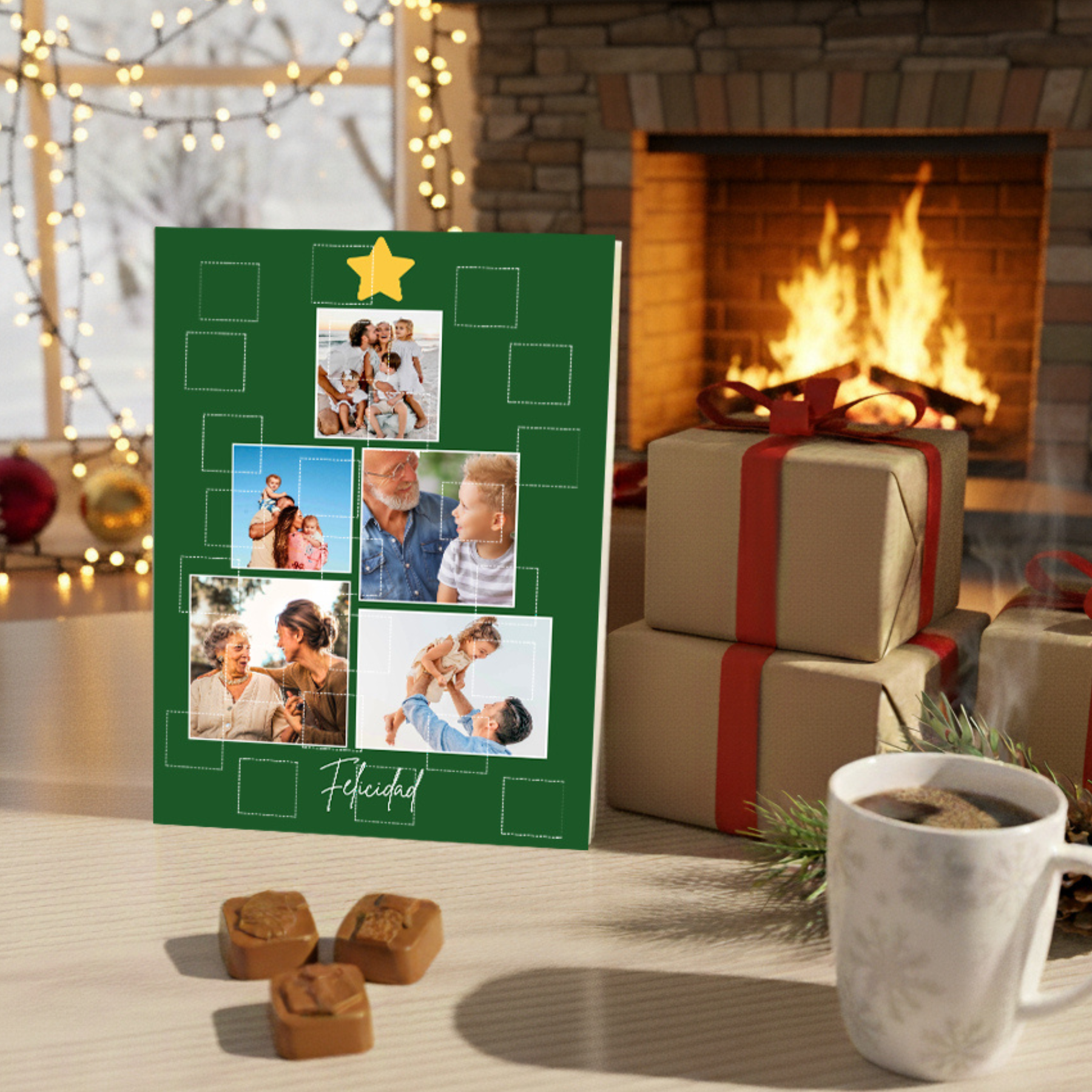 Calendario de adviento árbol con fotos personalizado