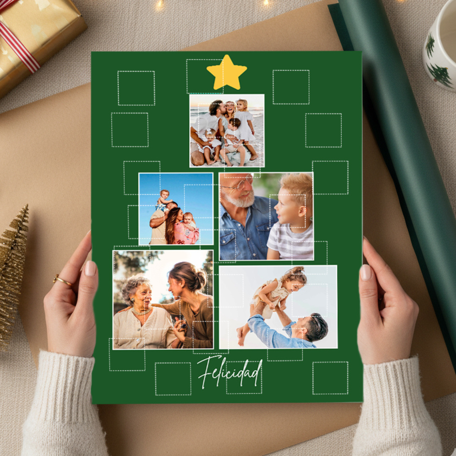 Calendario de adviento árbol con fotos personalizado