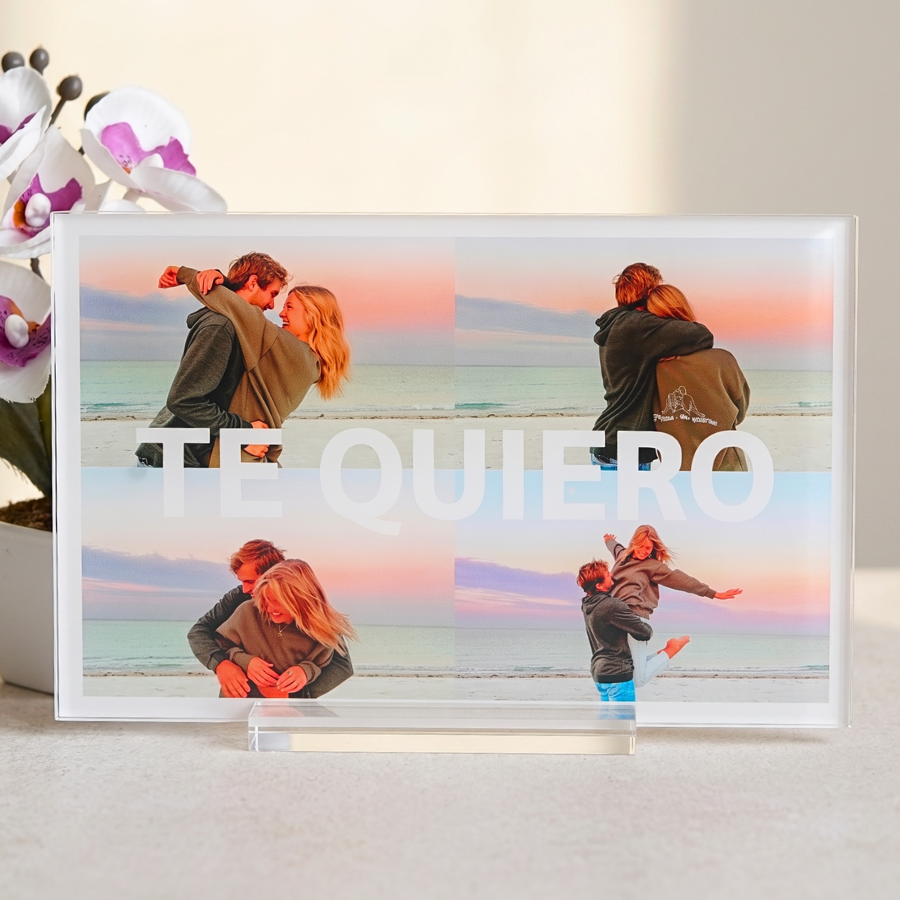 Placa "TE QUIERO" con fotos