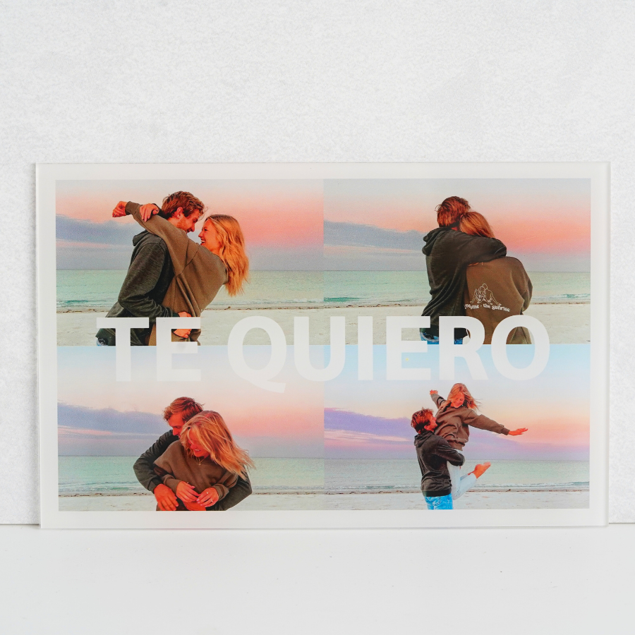 Placa "TE QUIERO" con fotos