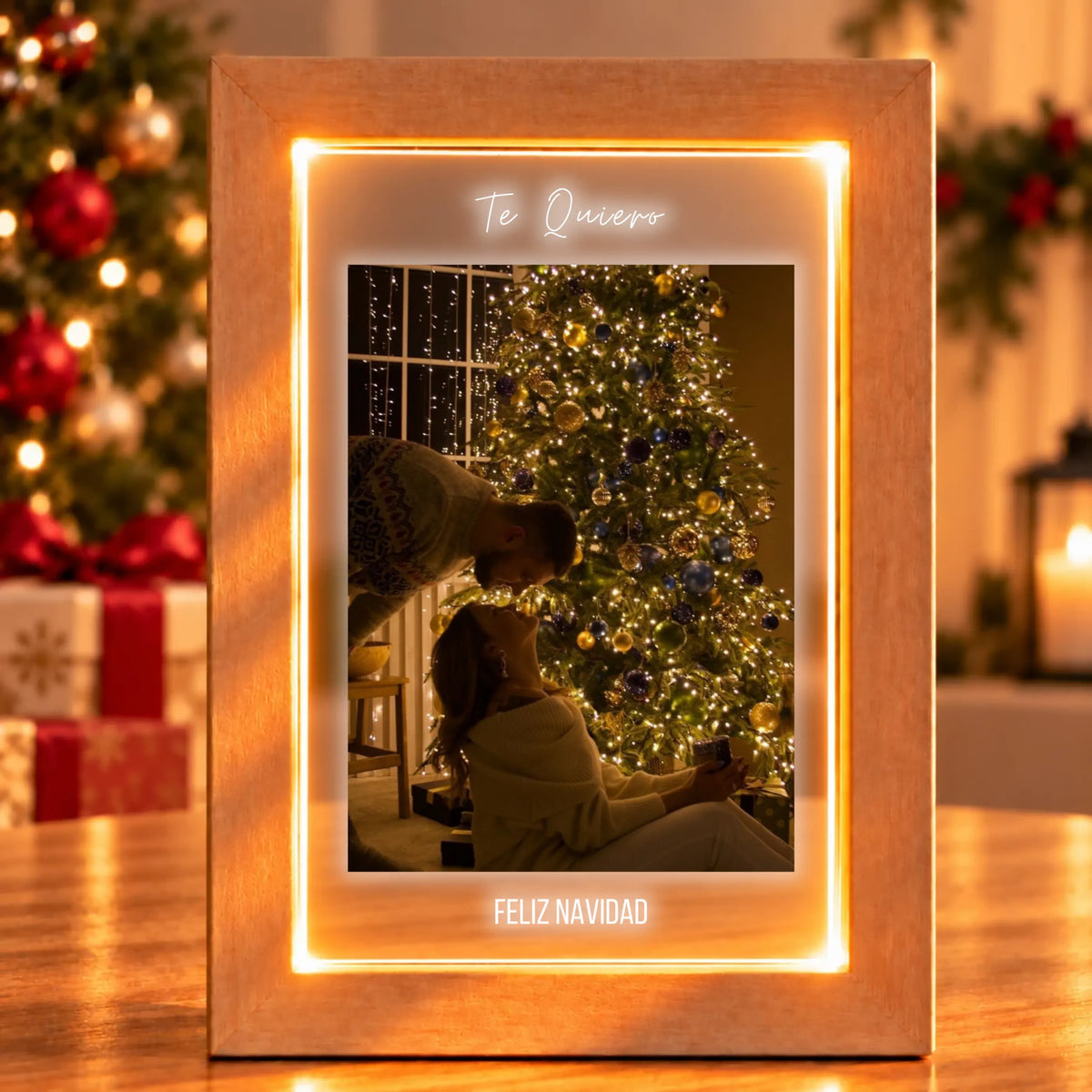 Lámpara Personalizada con Foto y Textos para Navidad