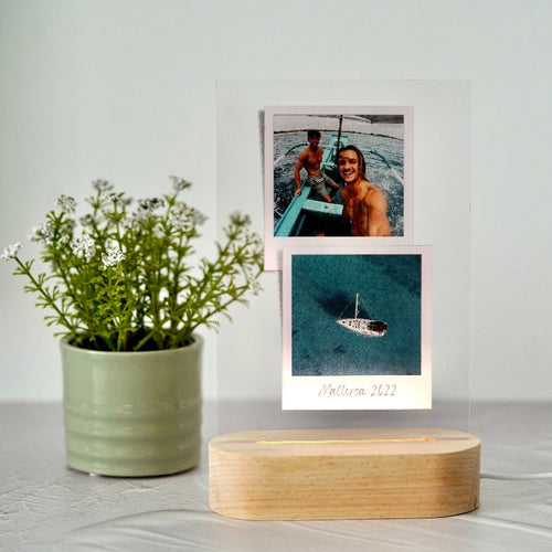 Placa de Luz con fotos Polaroid Personaliza con tus fotos favoritas y crea un ambiente único.