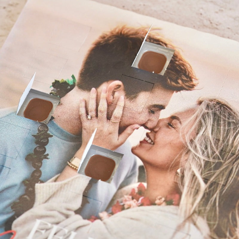 Calendario de adviento personalizado con foto perfecto como regalo de navidad a tu novia o novio