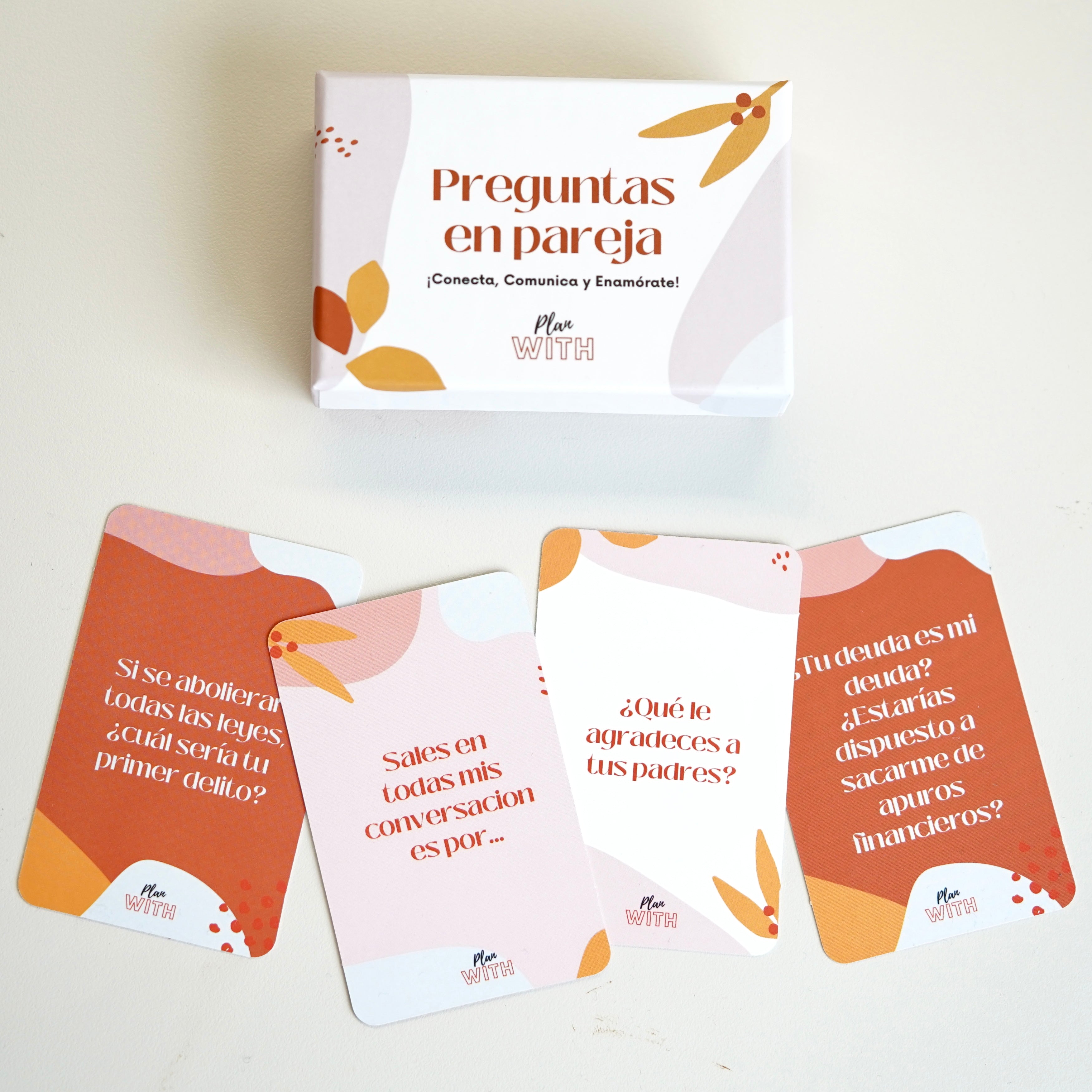 Pack Placa "TE AMO" con fotos + Juego de Cartas Plan With Preguntas en Pareja
