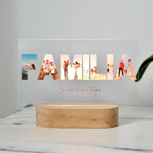 Carregar imagem no visualizador da galeria, Idea de regalo para la familia, lámpara con fotos personalizada
