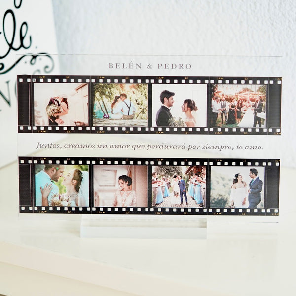 Placa Carrete Fotográfico Regalo personalizado Cristal Plaque