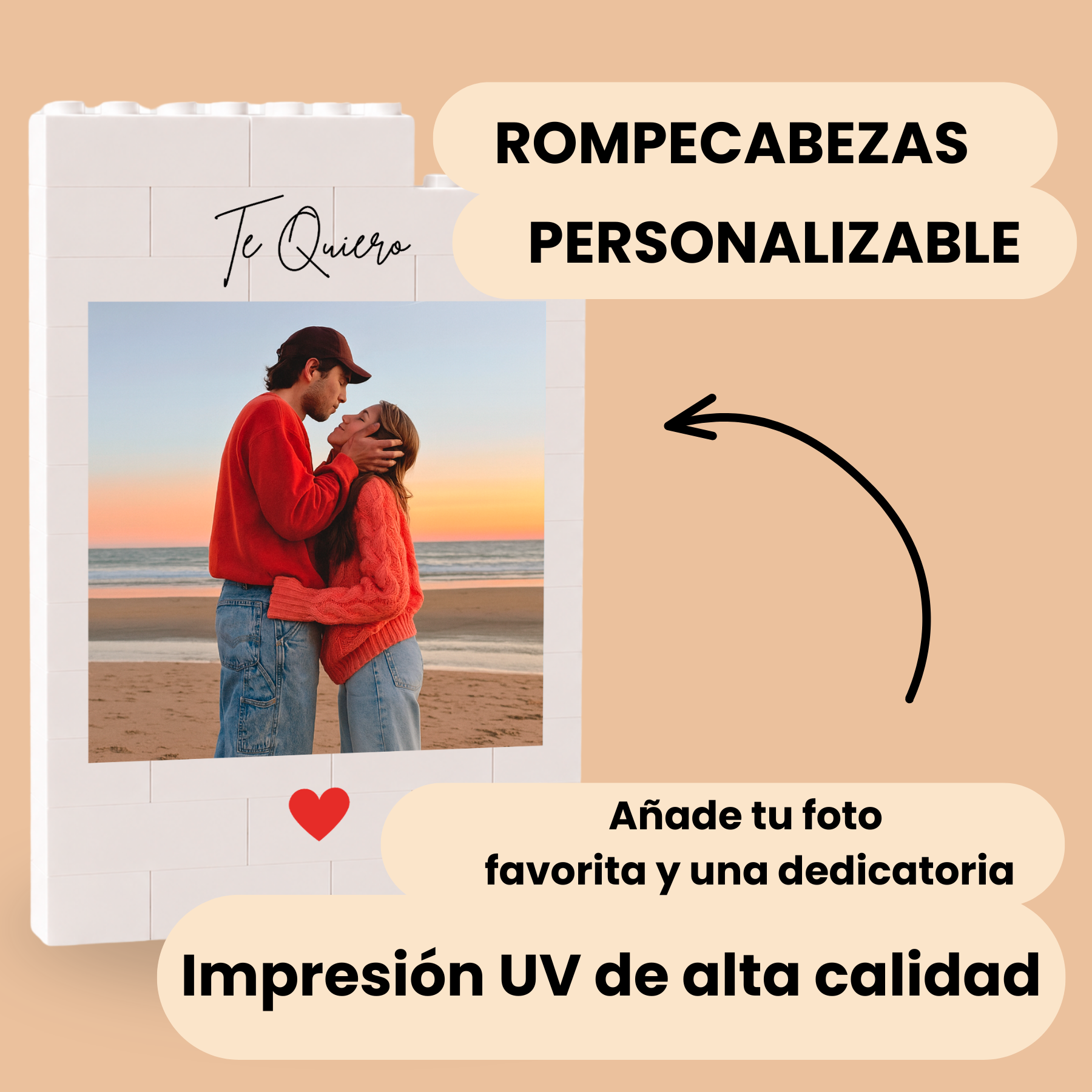 Puzzle Personalizado con Foto y corazón