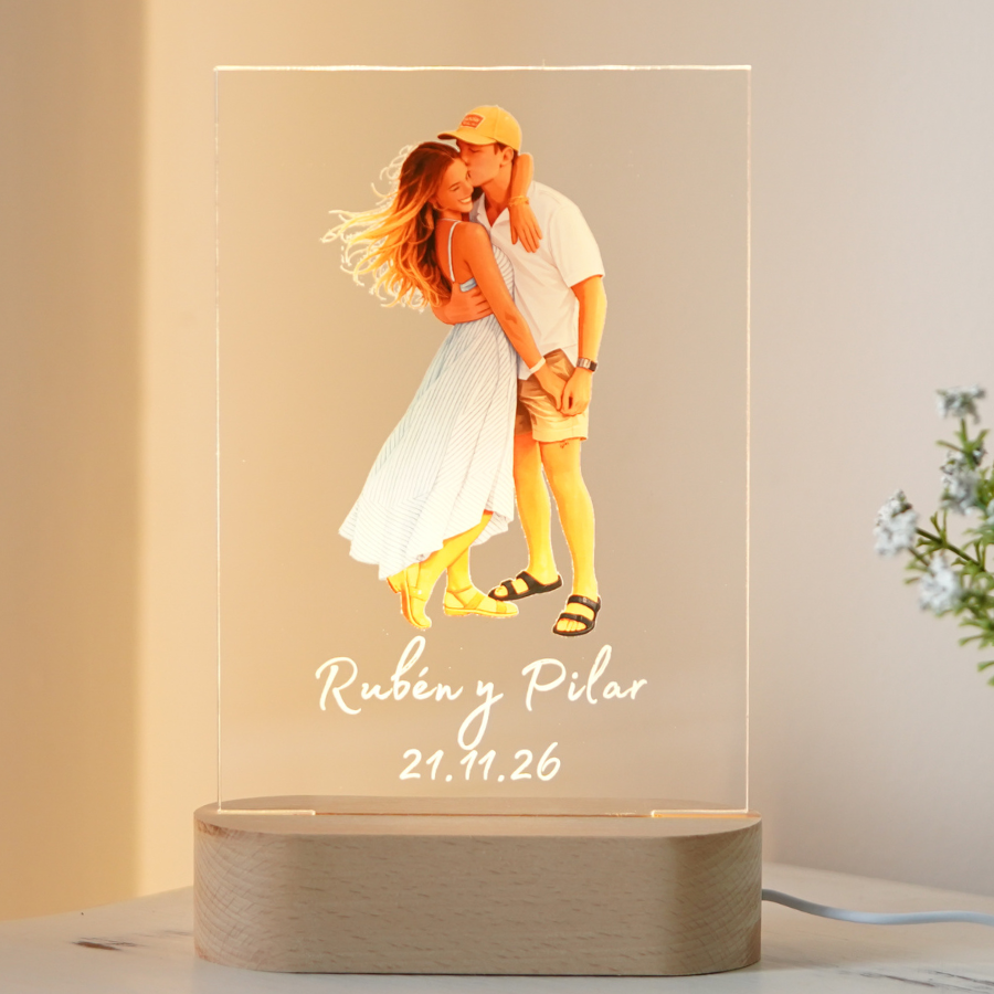 Lámpara Personalizada Ilustración Parejas
