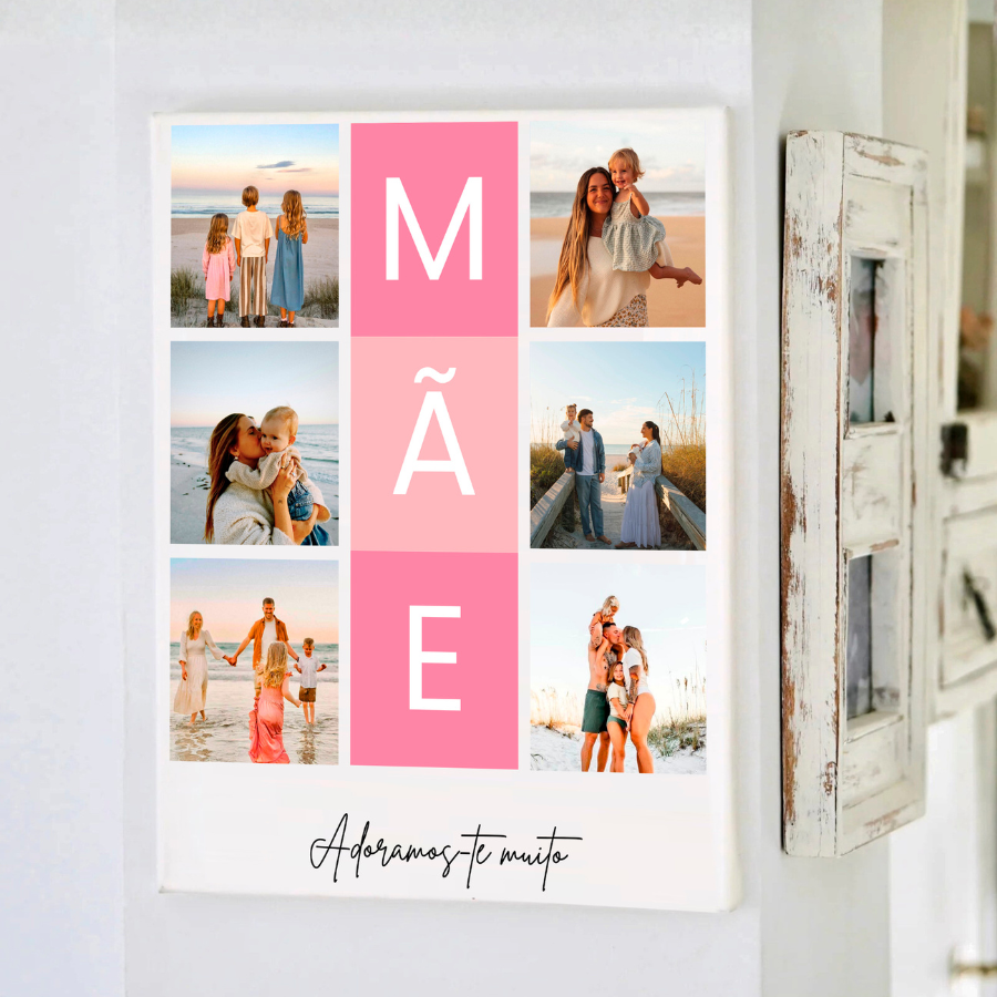 Tela MÃE 8 fotos personalizada