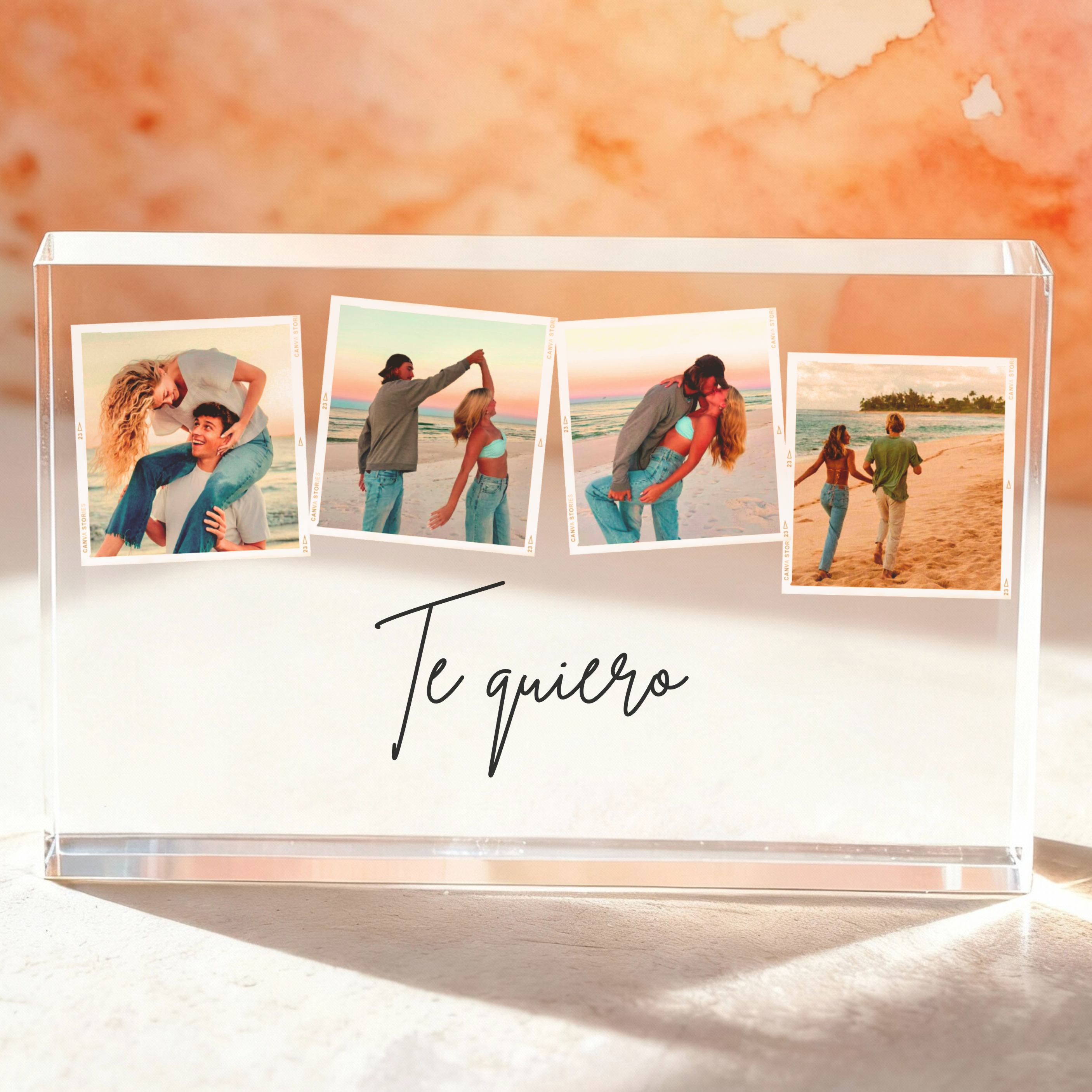 Lámpara Personalizada con 4 fotos y texto