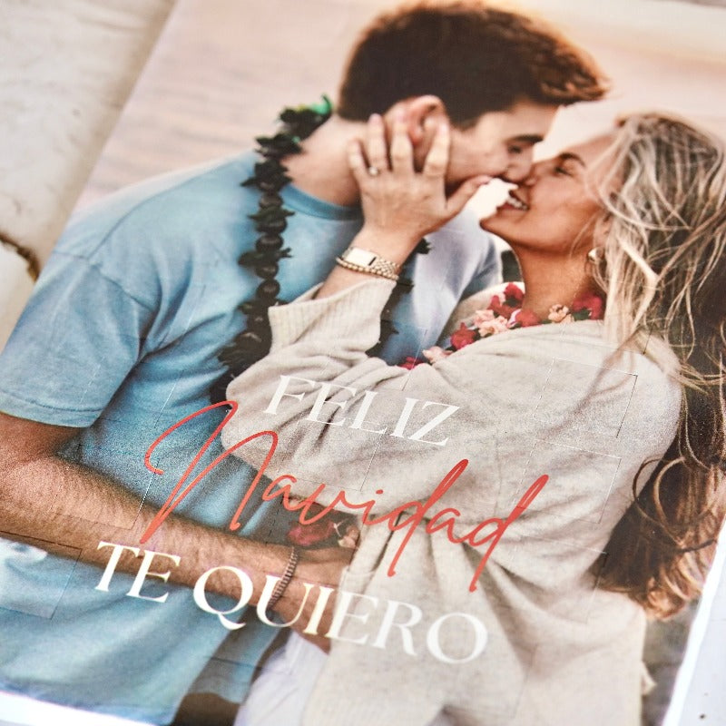 Calendario de adviento personalizado con foto perfecto como regalo de navidad a tu novia o novio