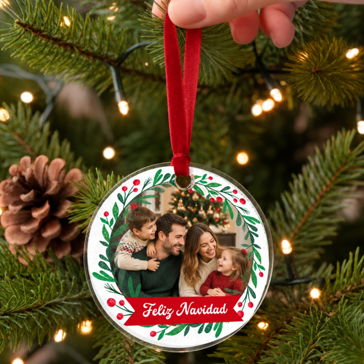 Adorno Navidad personalizado con foto