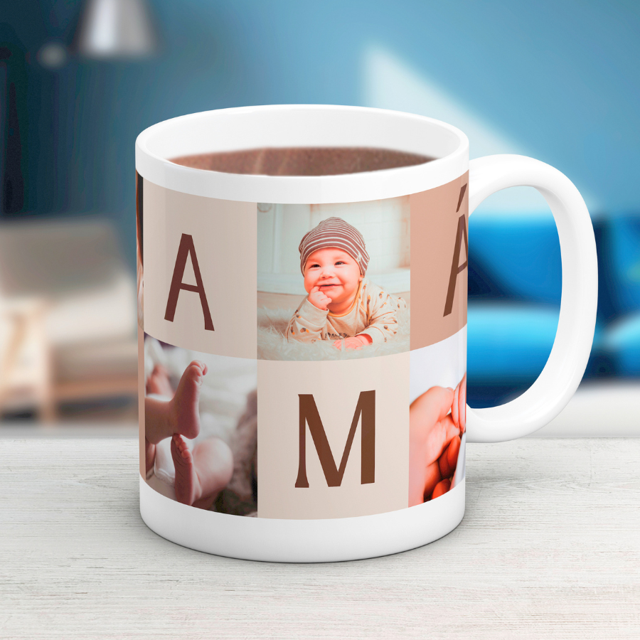 Taza Mamá cuadraditos