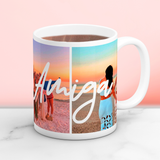Caneca com palavra "AMIGO" com fotos 