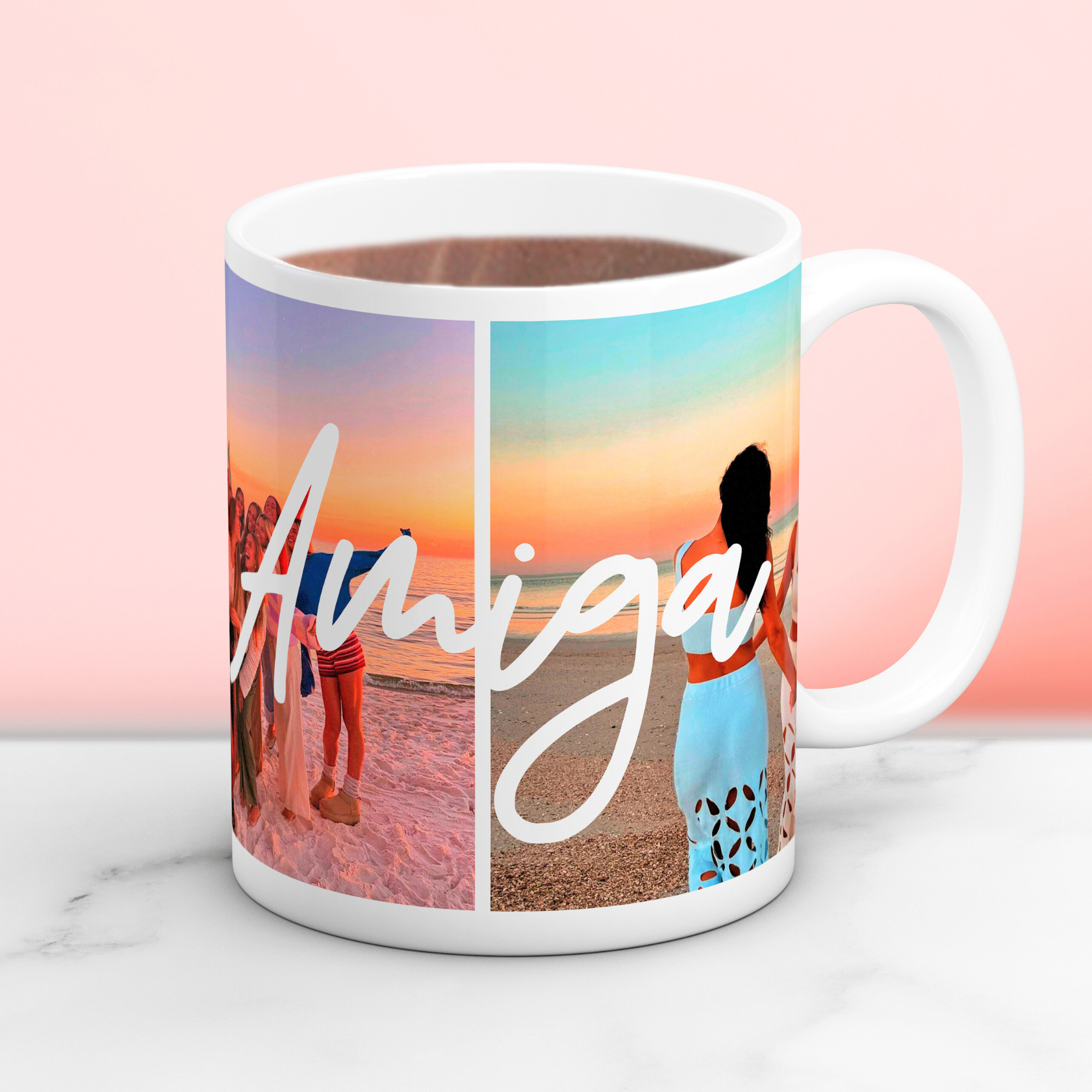 Taza AMIGA con dos fotos