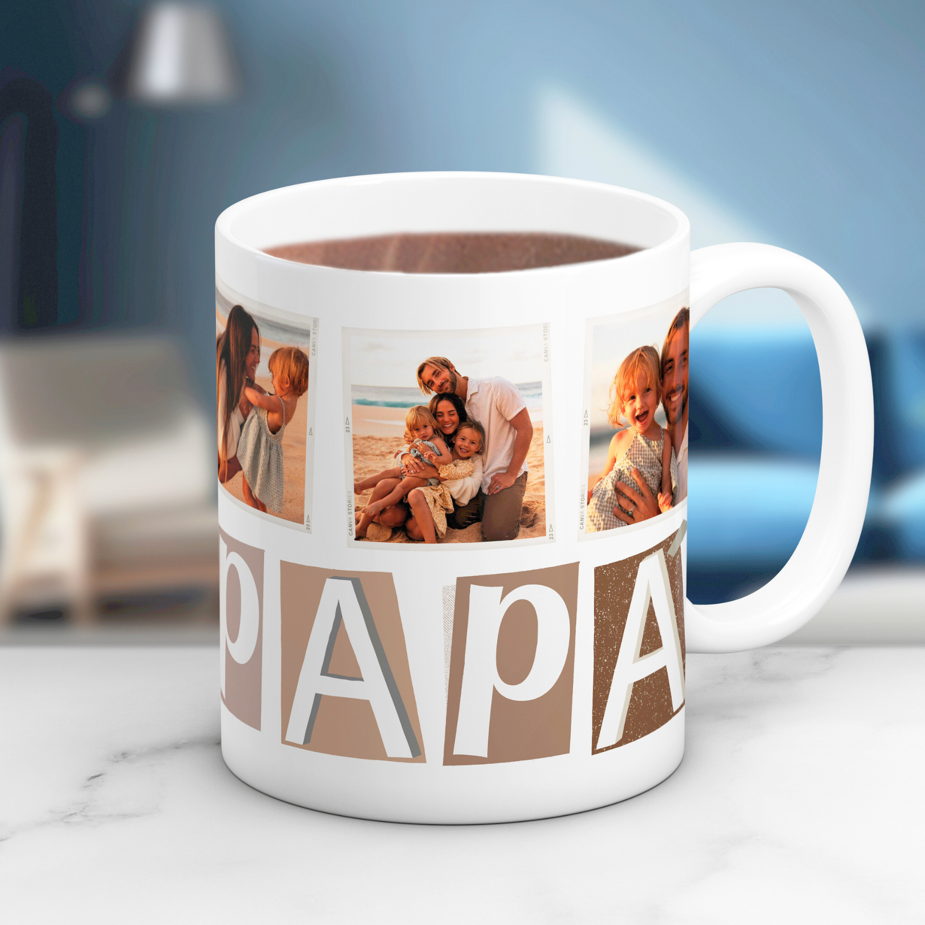 Taza "PAPÁ" collage 3 fotos
