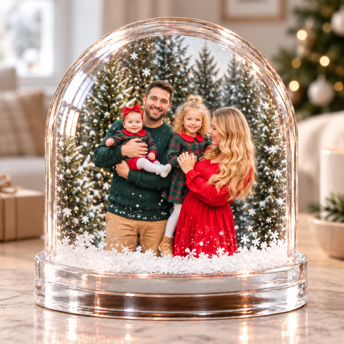 Adorno Navidad personalizado, bola de Nieve
