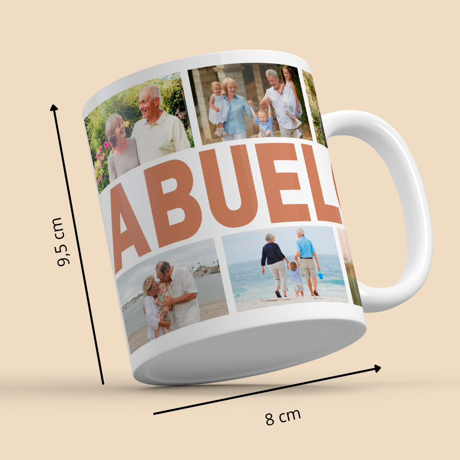 Taza Collage ABUELOS con 6 Fotos