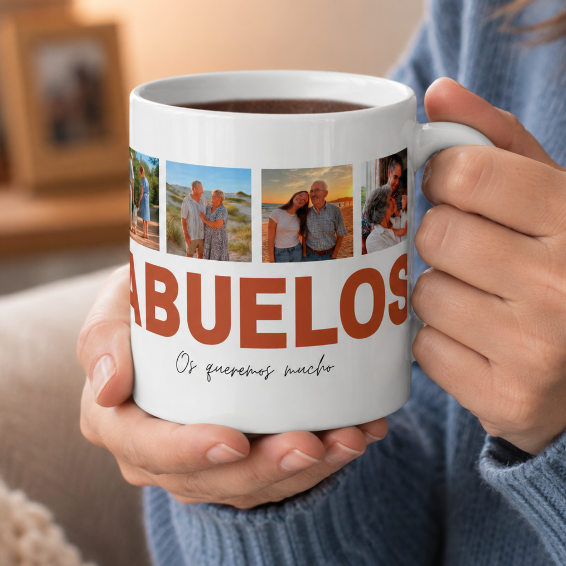 Taza ABUELOS con 4 Fotos