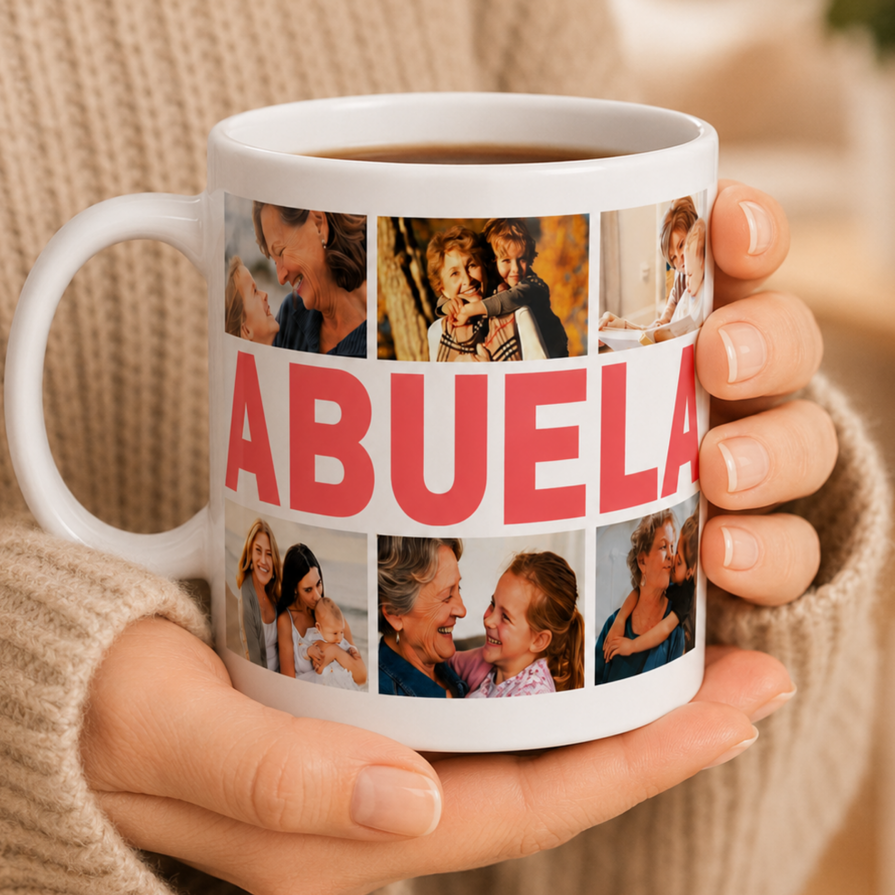 Taza Collage ABUELA con 6 Fotos