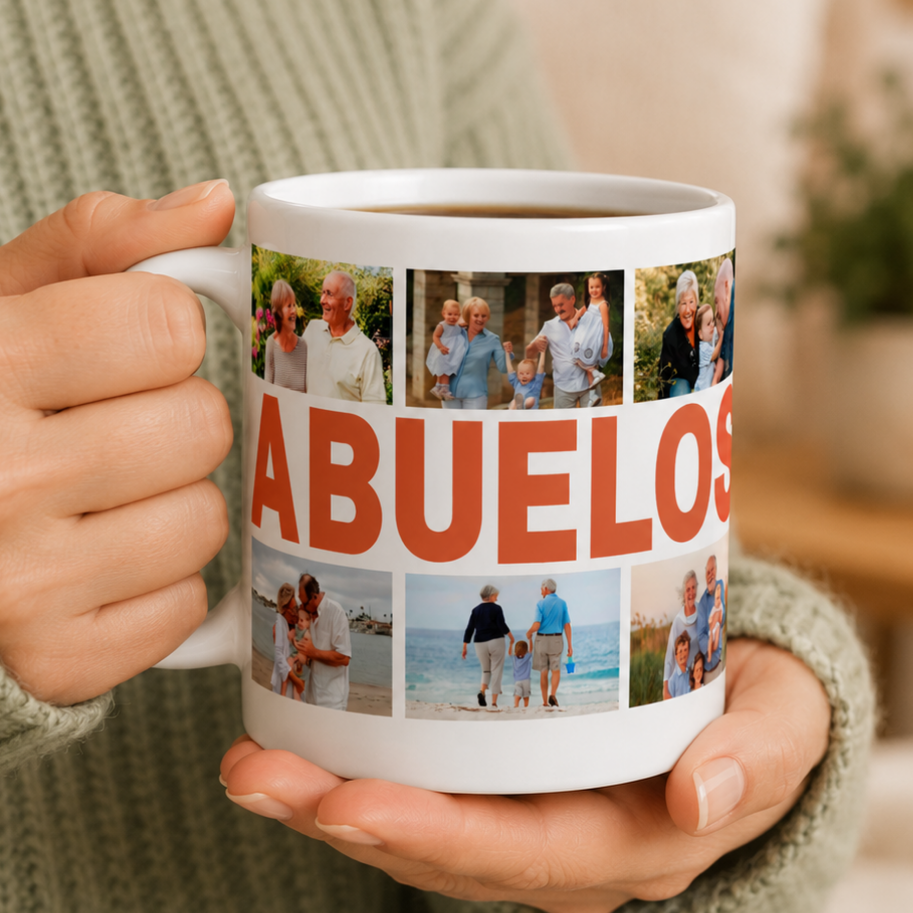 Taza Collage ABUELOS con 6 Fotos