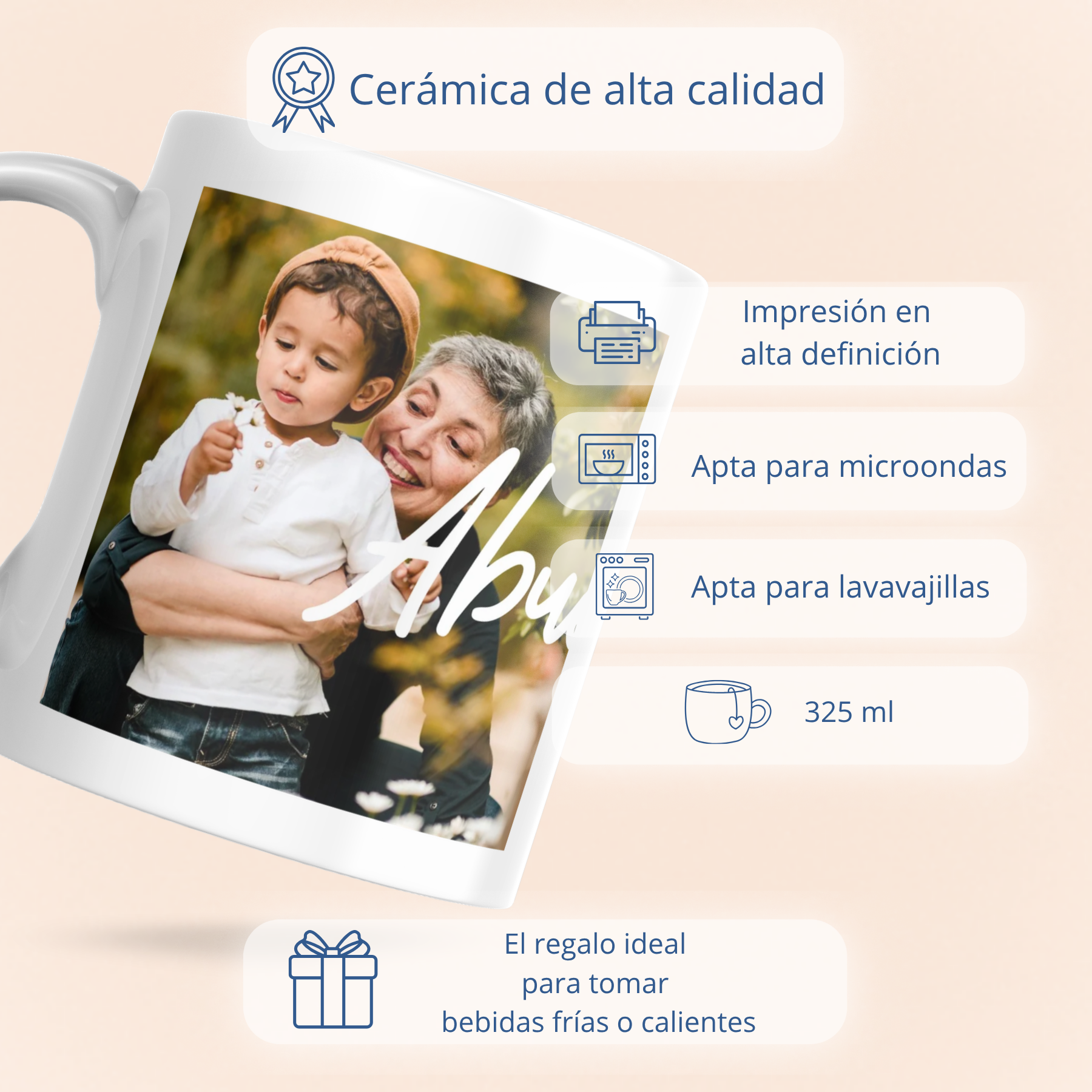 Taza ABUELA con dos Fotos
