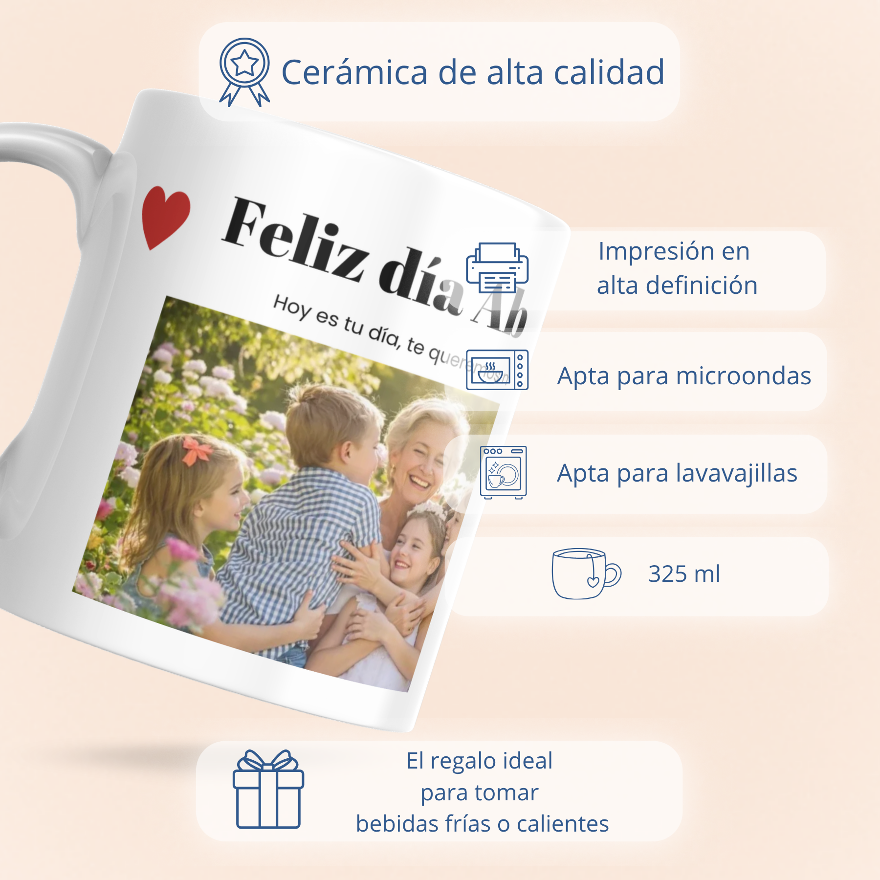 Taza Feliz Día Abuela con Foto
