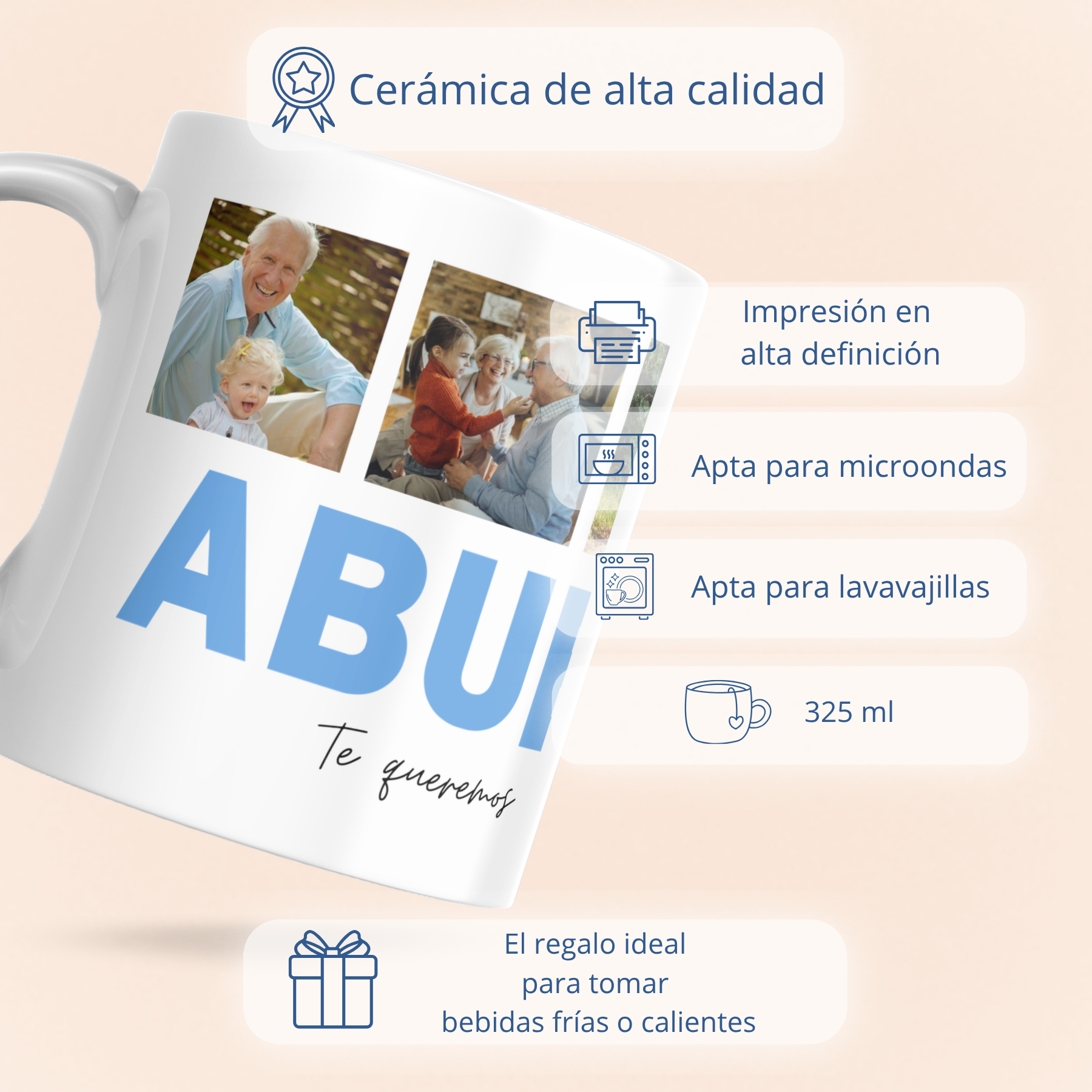 Taza ABUELO con 4 Fotos