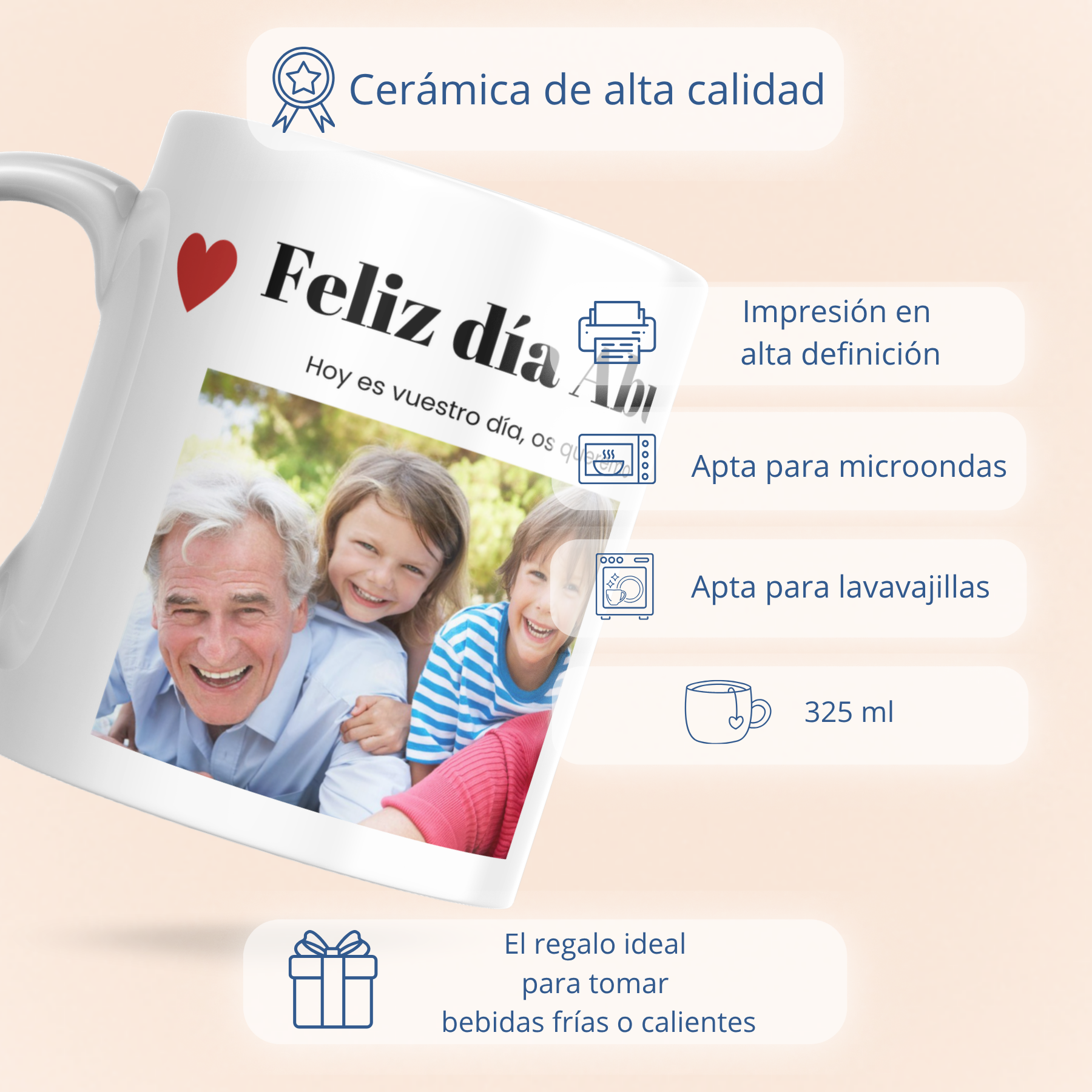 Taza Personalizada Día de los Abuelos con Foto