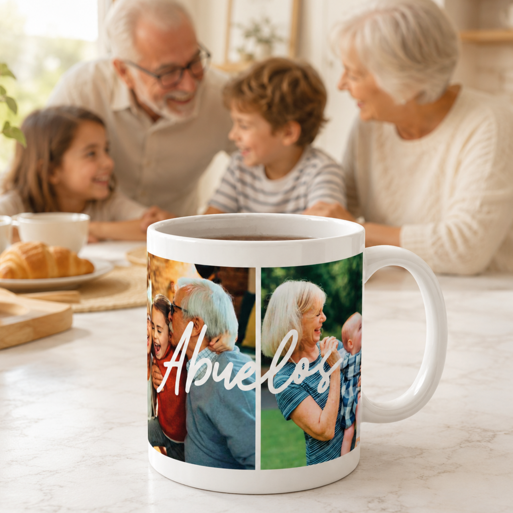 Taza ABUELOS con dos Fotos