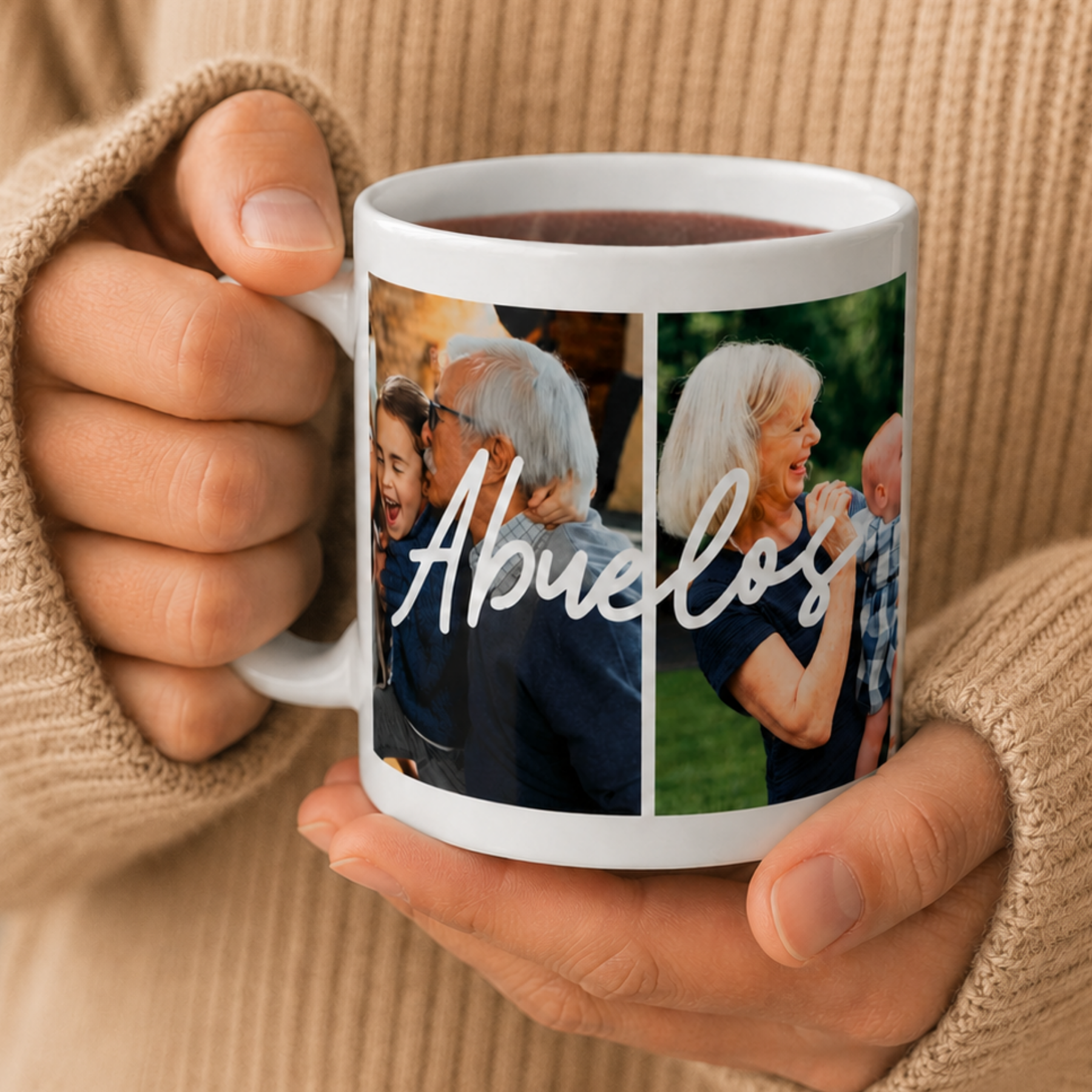 Taza ABUELOS con dos Fotos