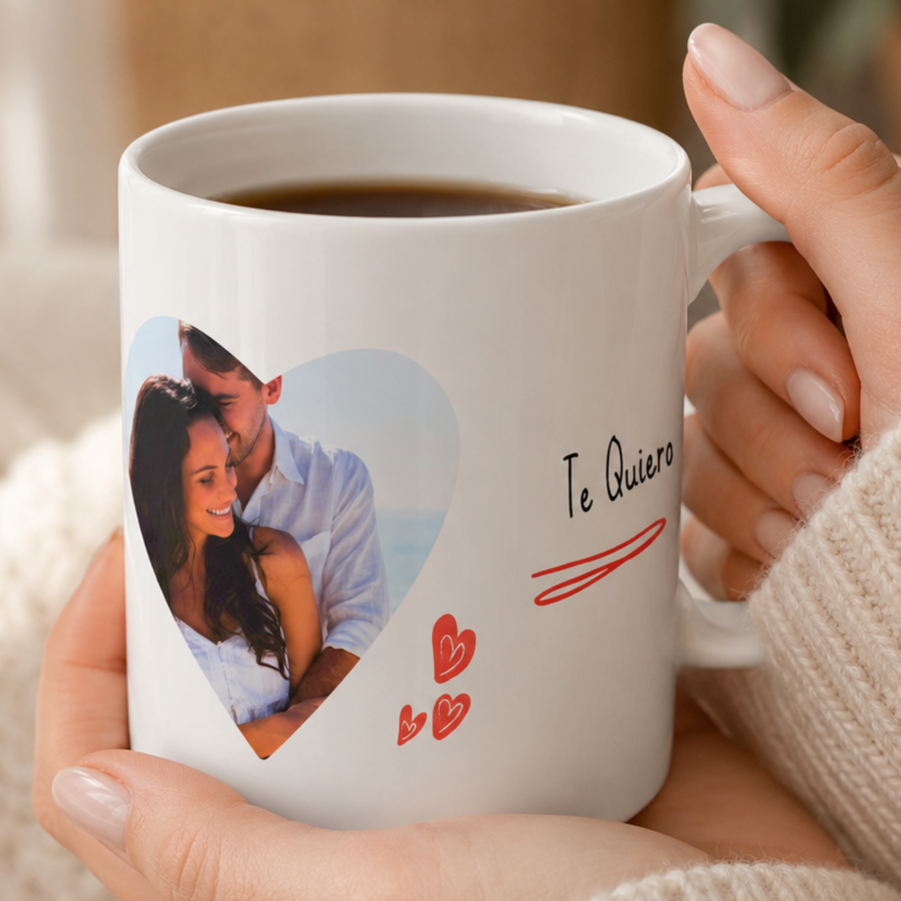 Taza foto corazón Parejas