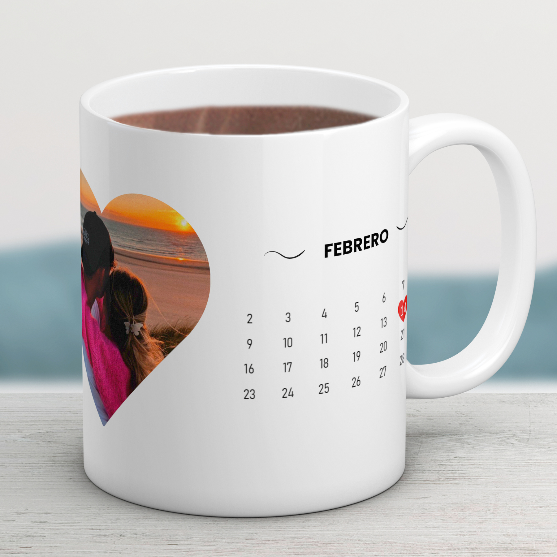 Taza Parejas Fecha Feliz San Valentín