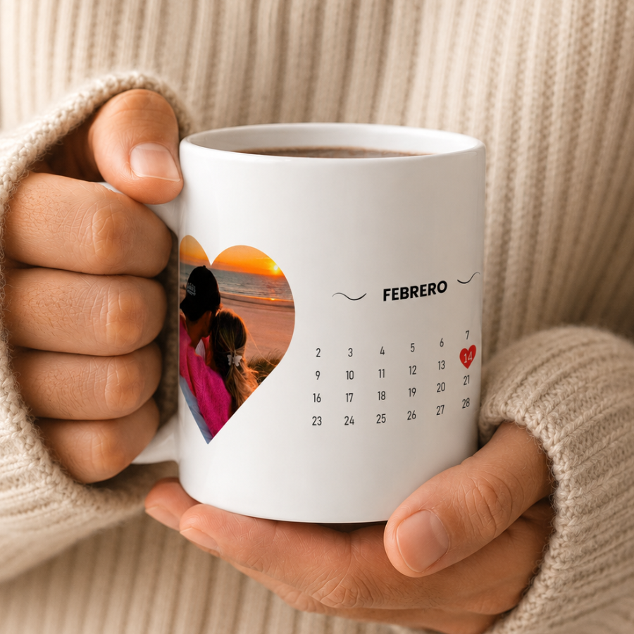 Taza Parejas Fecha Feliz San Valentín