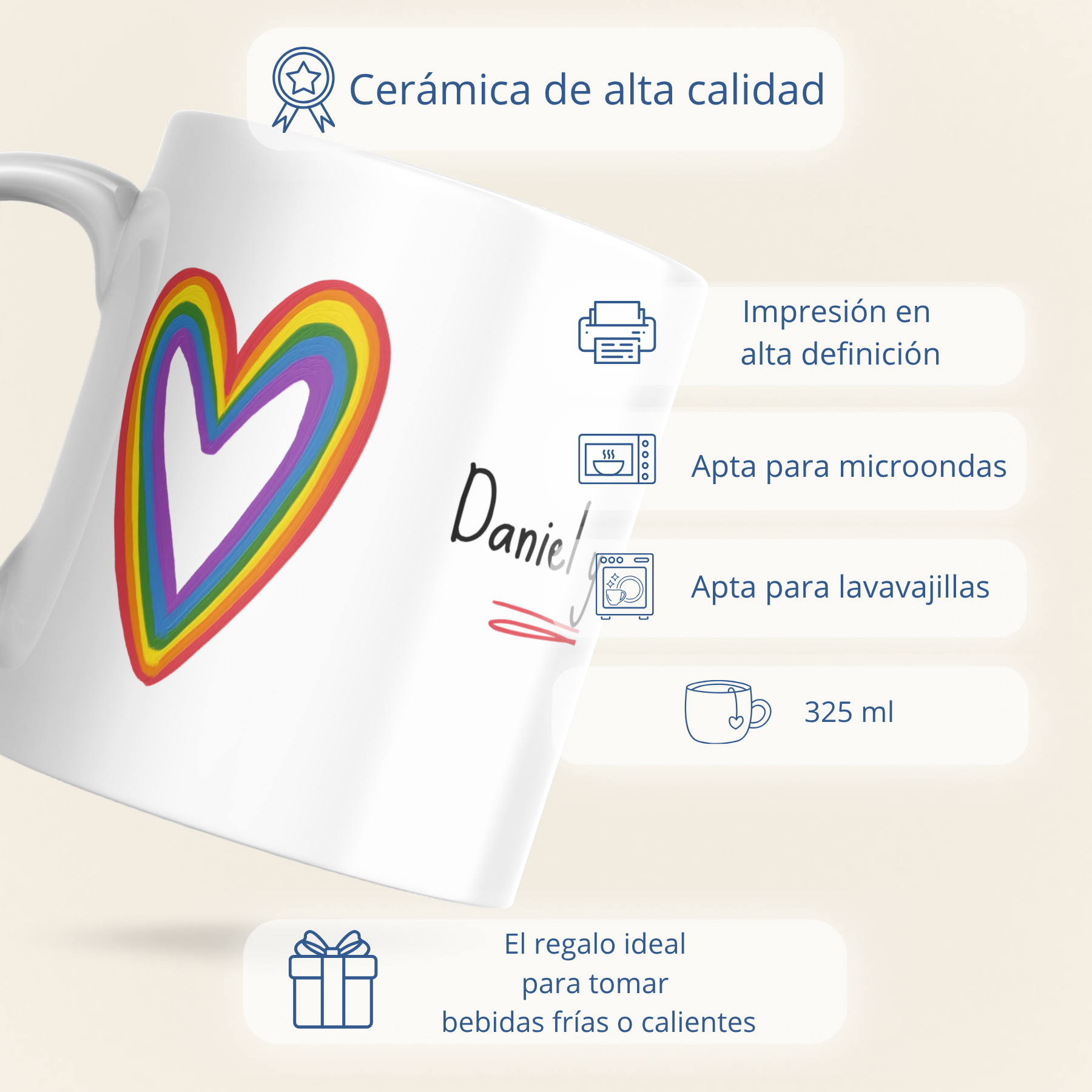 Taza Corazón Arcoíris Orgullo