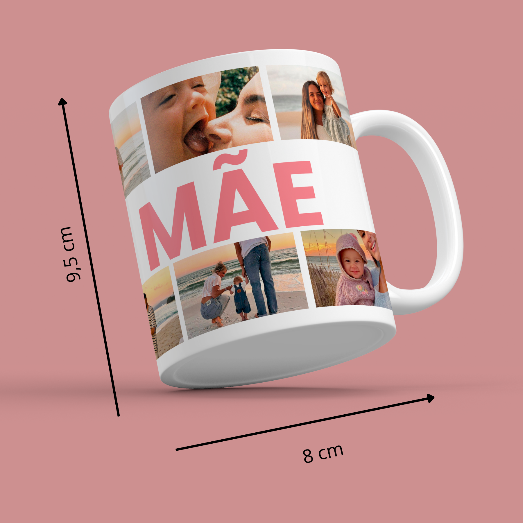 Caneca Mãe com colagem de 6 fotos