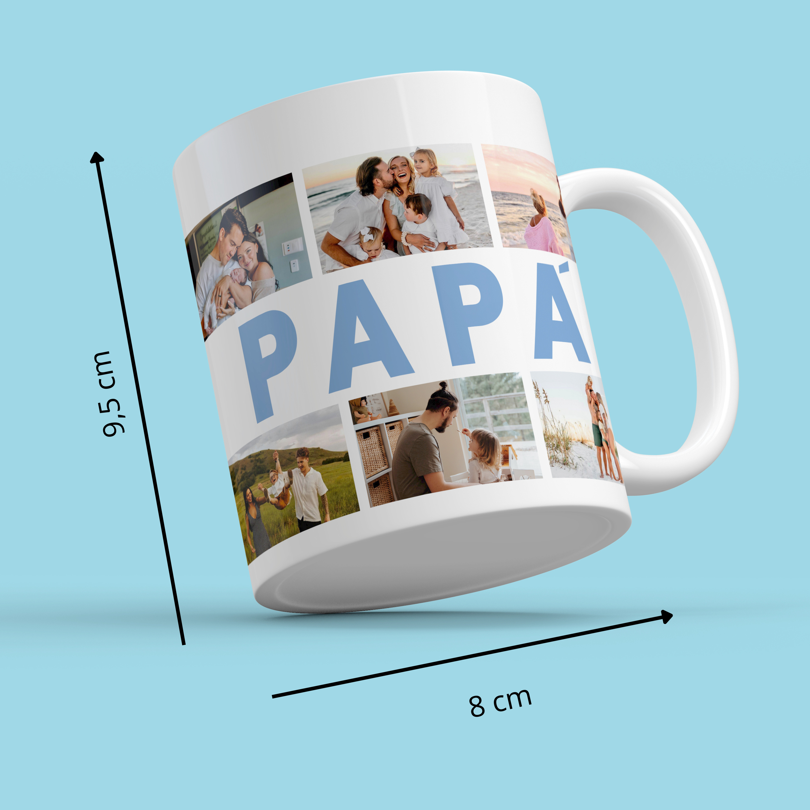 Colagem de caneca "PAI" com 6 fotos