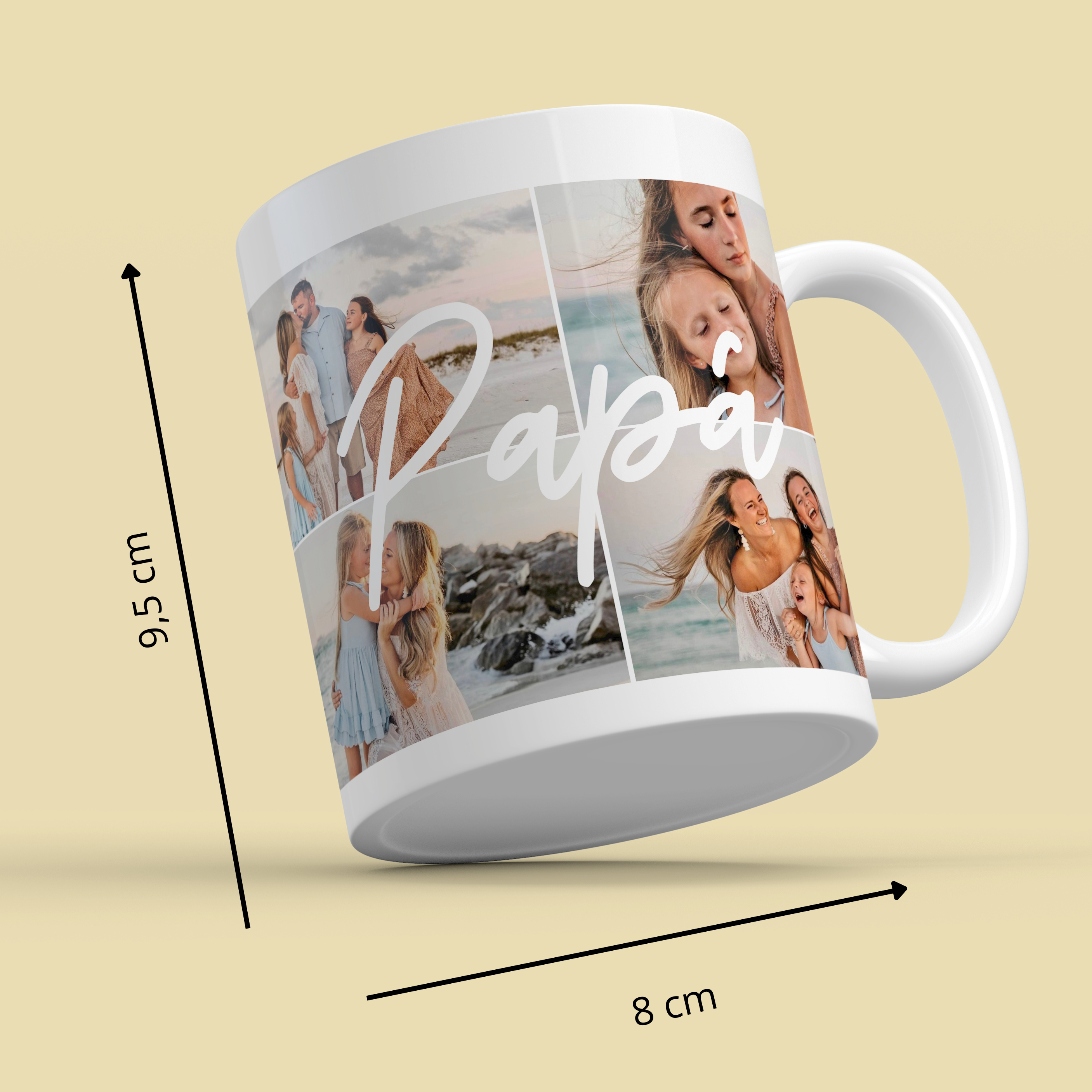 Colagem de caneca "PAI" com 4 fotos