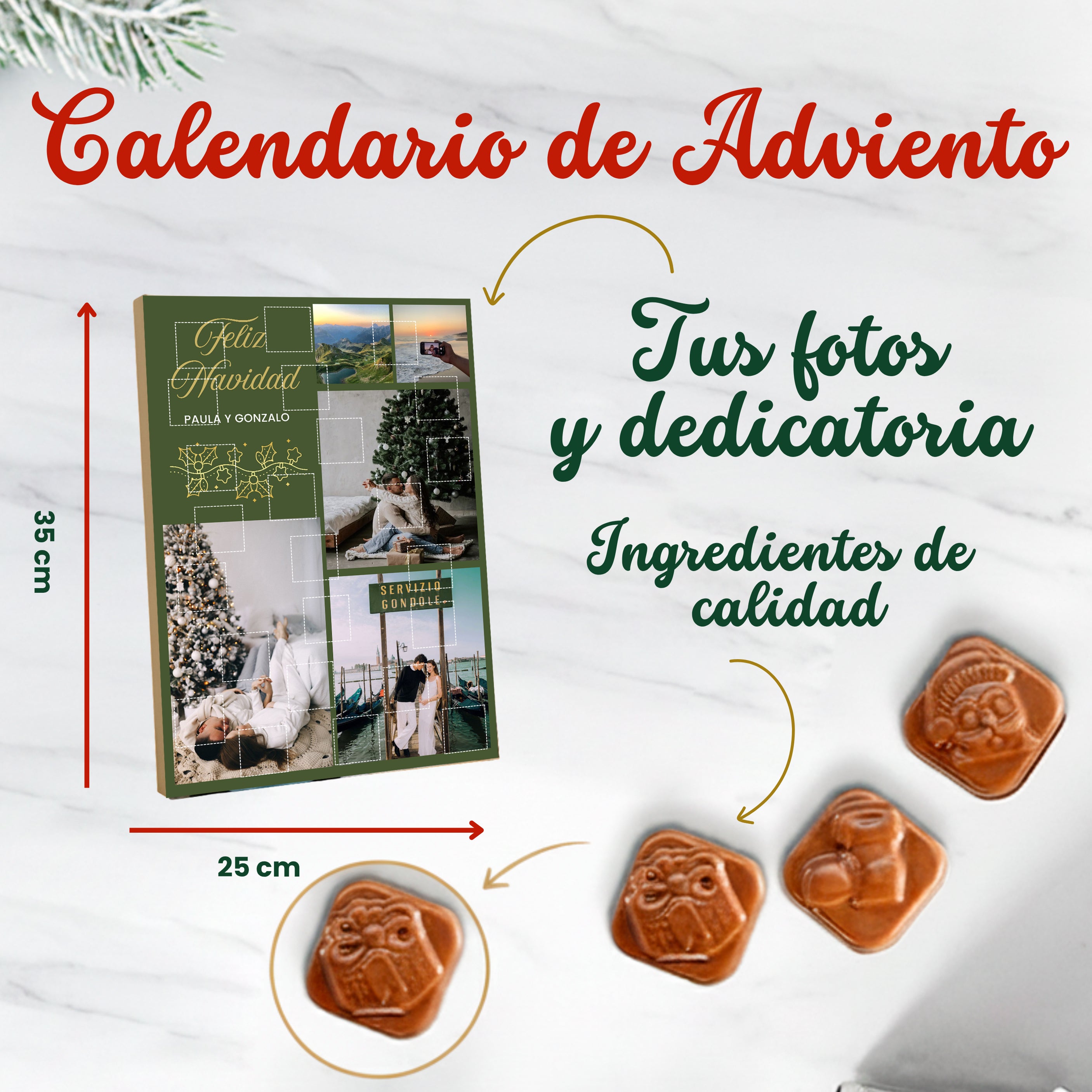 Calendario de adviento cinco fotos personalizado