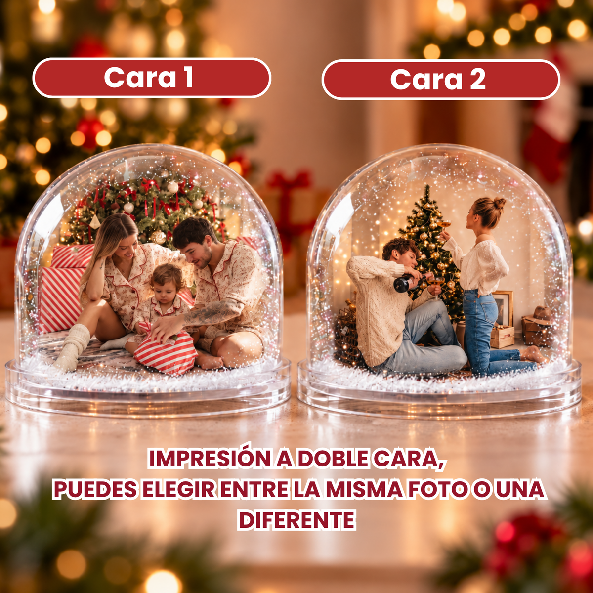 Adorno Navidad personalizado, bola de Nieve