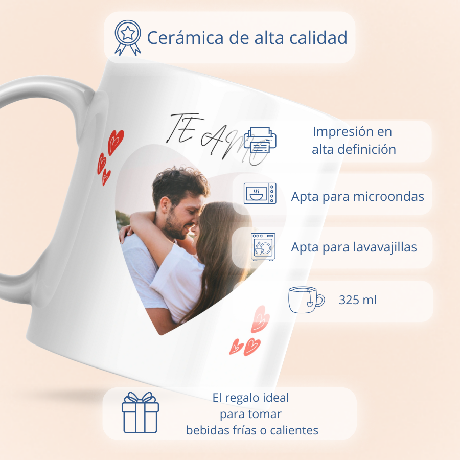 Taza Foto Corazón Personalizada para San Valentín