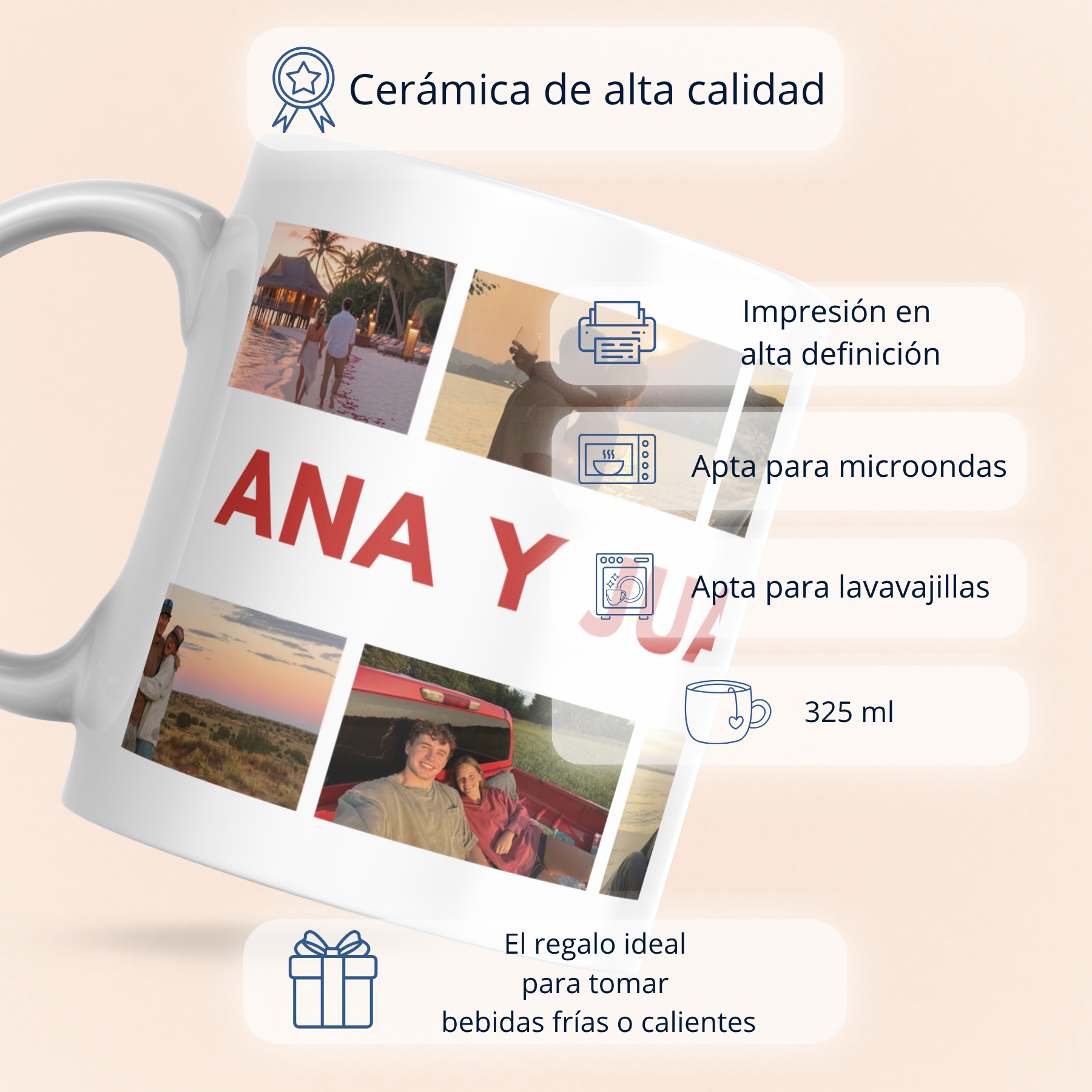 Caneca Casais 6 fotos São Valentim