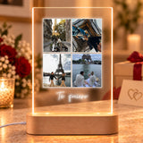 Lámpara Personalizada Vertical con 4 Fotos y Dedicatoria para Aniversario