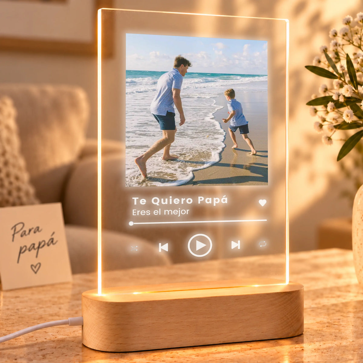 Lámpara Spotify Personalizada para Padres