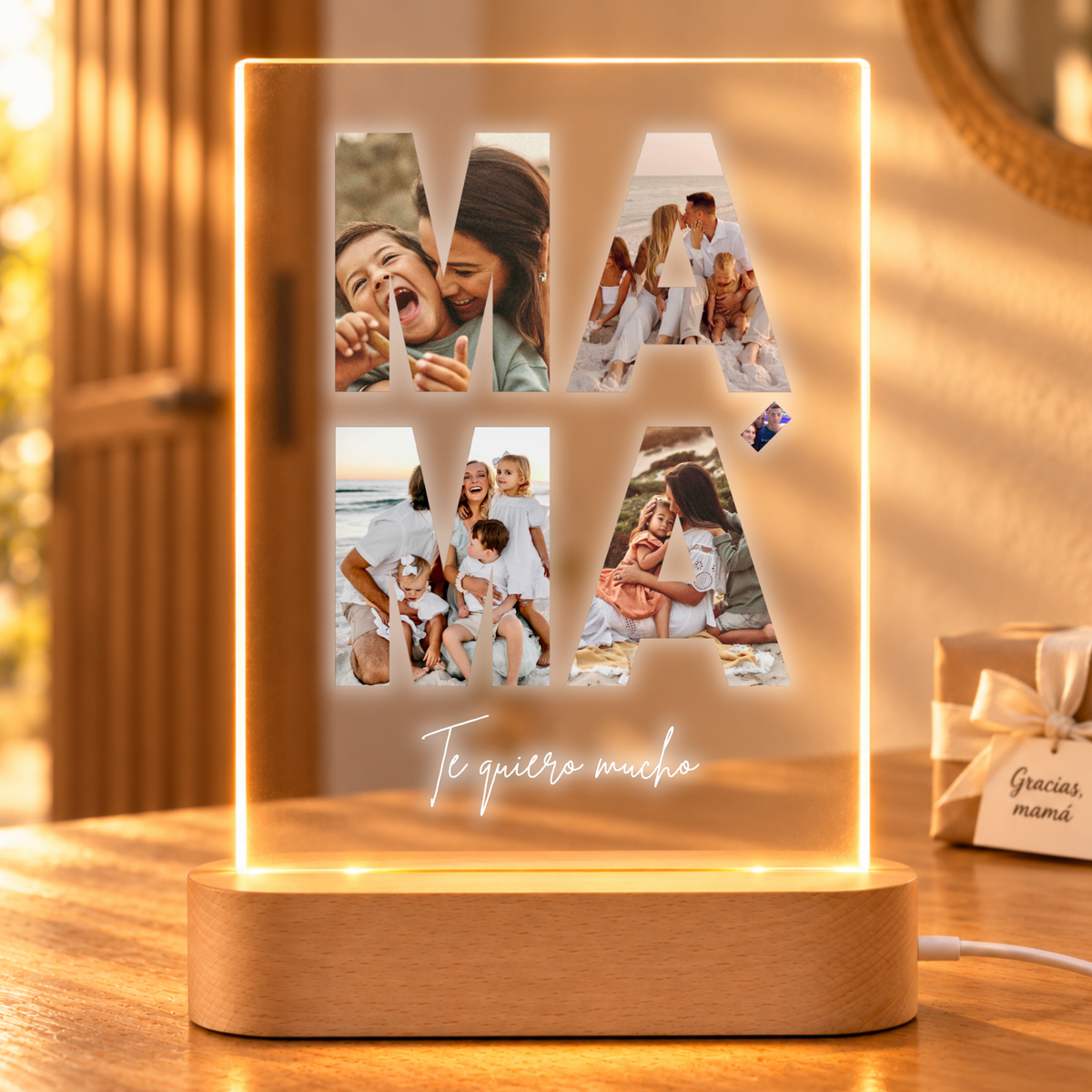 Lâmpada "MOM" com fotos
